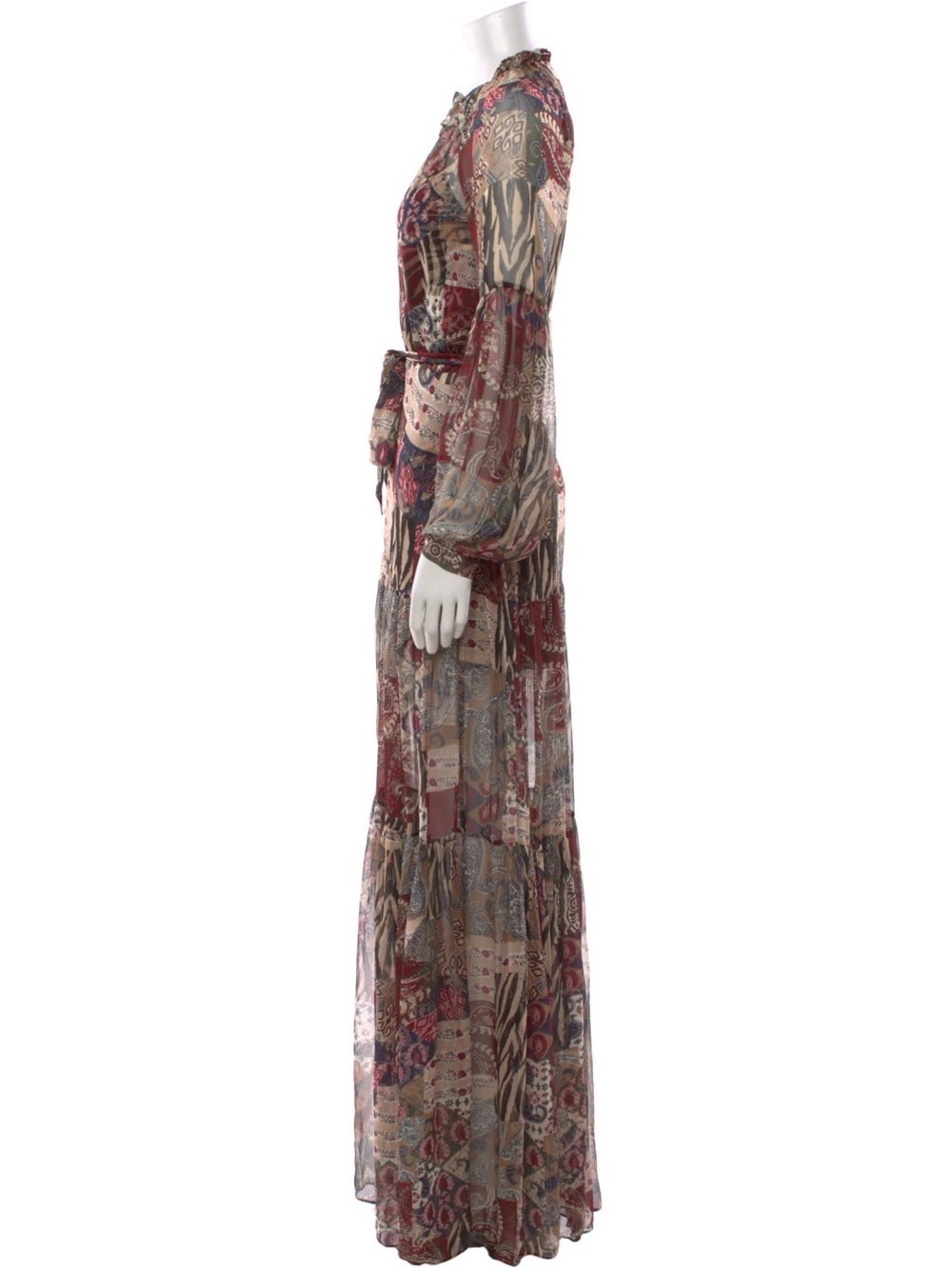 Veronica Beard Brown Multi Patchwork Maxi Dress - Picture 6 of 15
